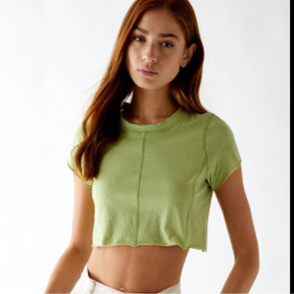 Green cropped baby tee